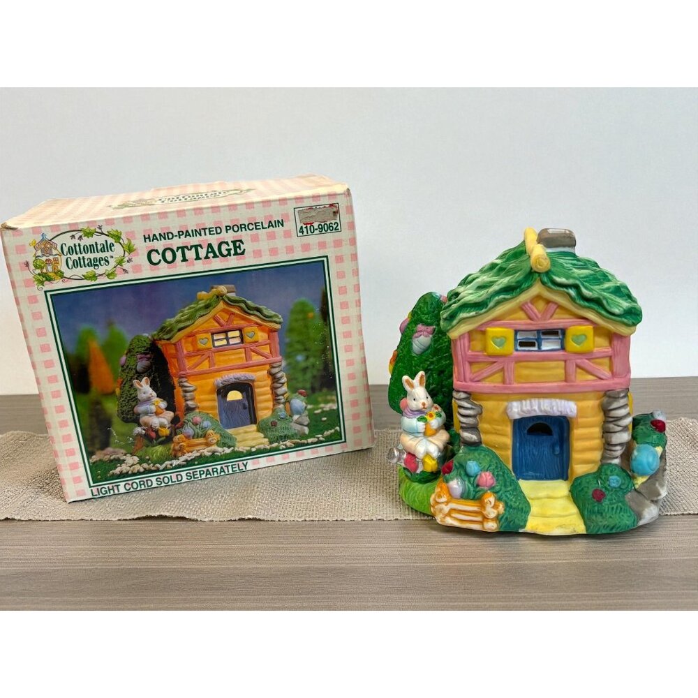 Vintage Hand-Painted Porcelain Cottontale Cottage Easter Village House